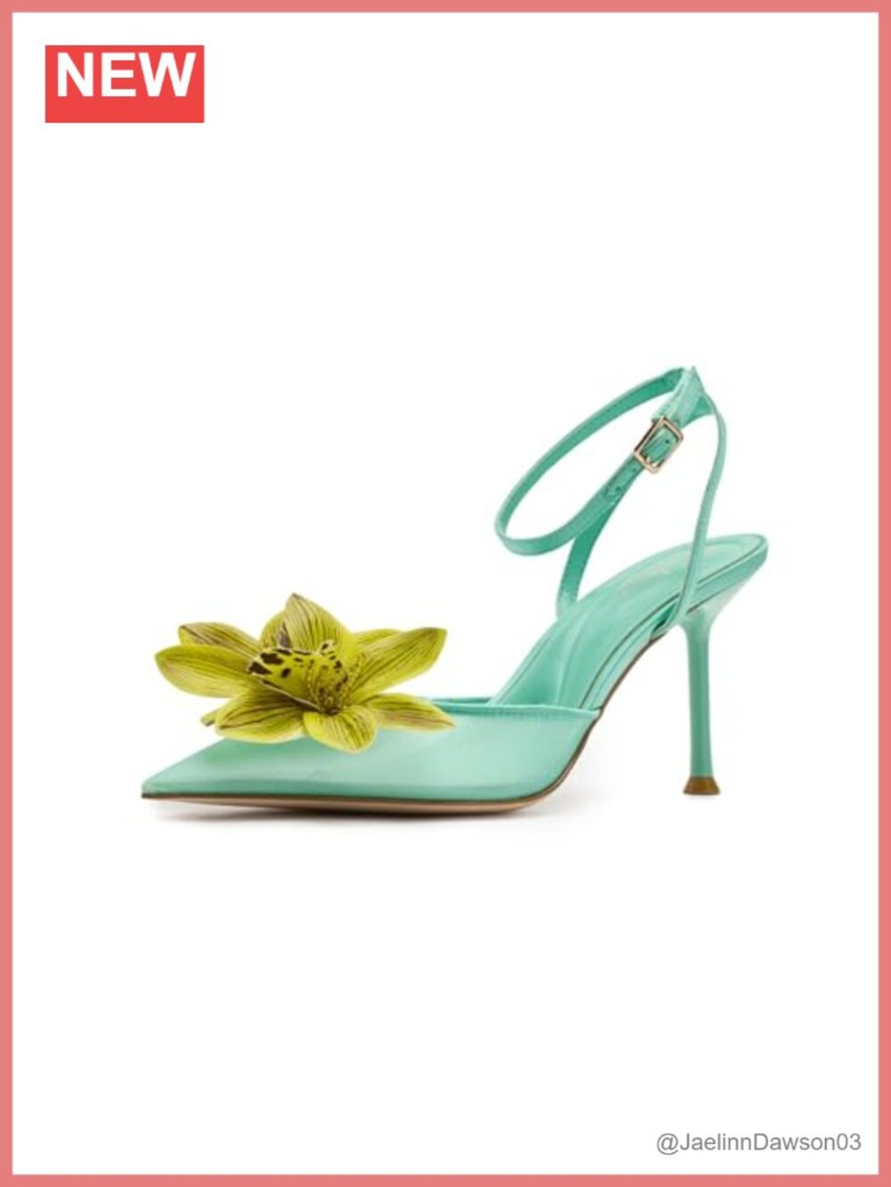 3D Floral Embellished High Heel Stiletto Pointed Toe Pump